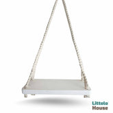 Baby Macrame Flower Swing | Wooden Decorative | Rustic White